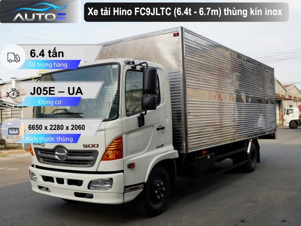 Xe tải Hino FC9JLTC (6.4t - 6.7m) thùng kín inox